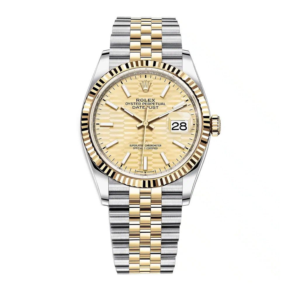Rolex Datejust 36 126233, Jubilee, Steel & 18K Yellow Gold, Champagne - Avi & Co. 1