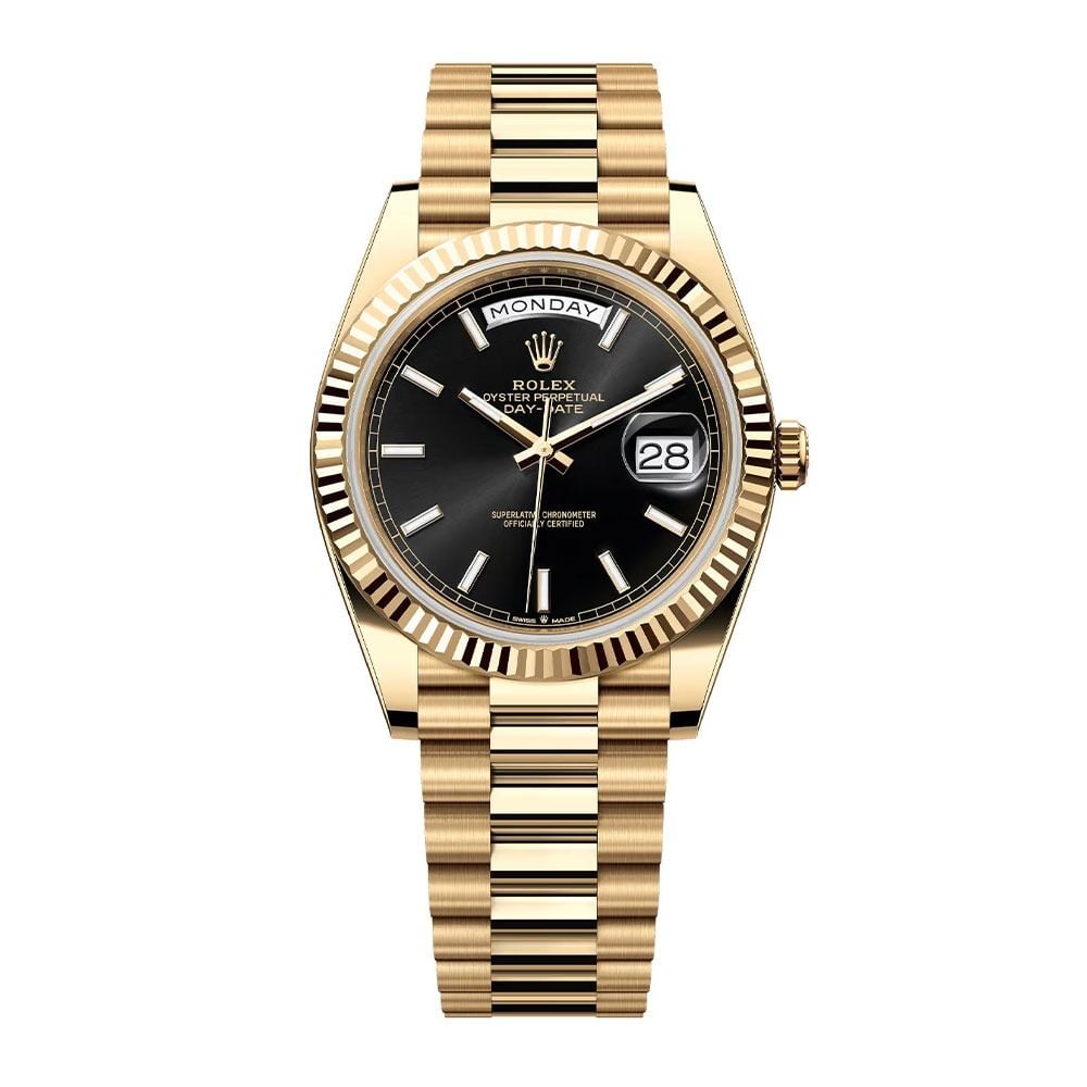 Rolex Day Date 228238, 18K Yellow Gold, Black Index Dial, 40 mm - Avi & Co. 1