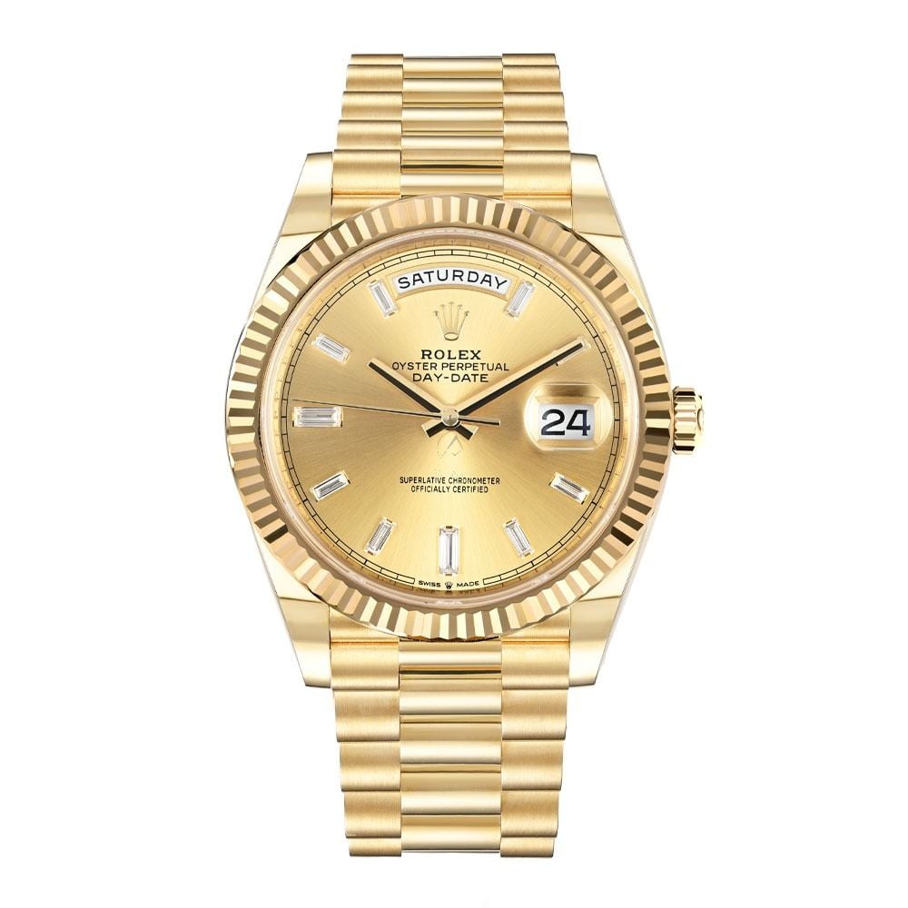 Rolex Day Date 228238, 18K Yellow Gold, Champagne Diamond Dial, 40 mm - Avi & Co. 1