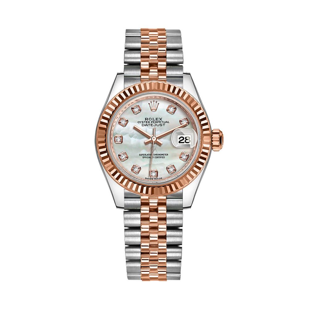 Rolex Lady-Datejust 279171, Jubilee, Steel & 18K Rose Gold, MOP Diamon - Avi & Co. 1