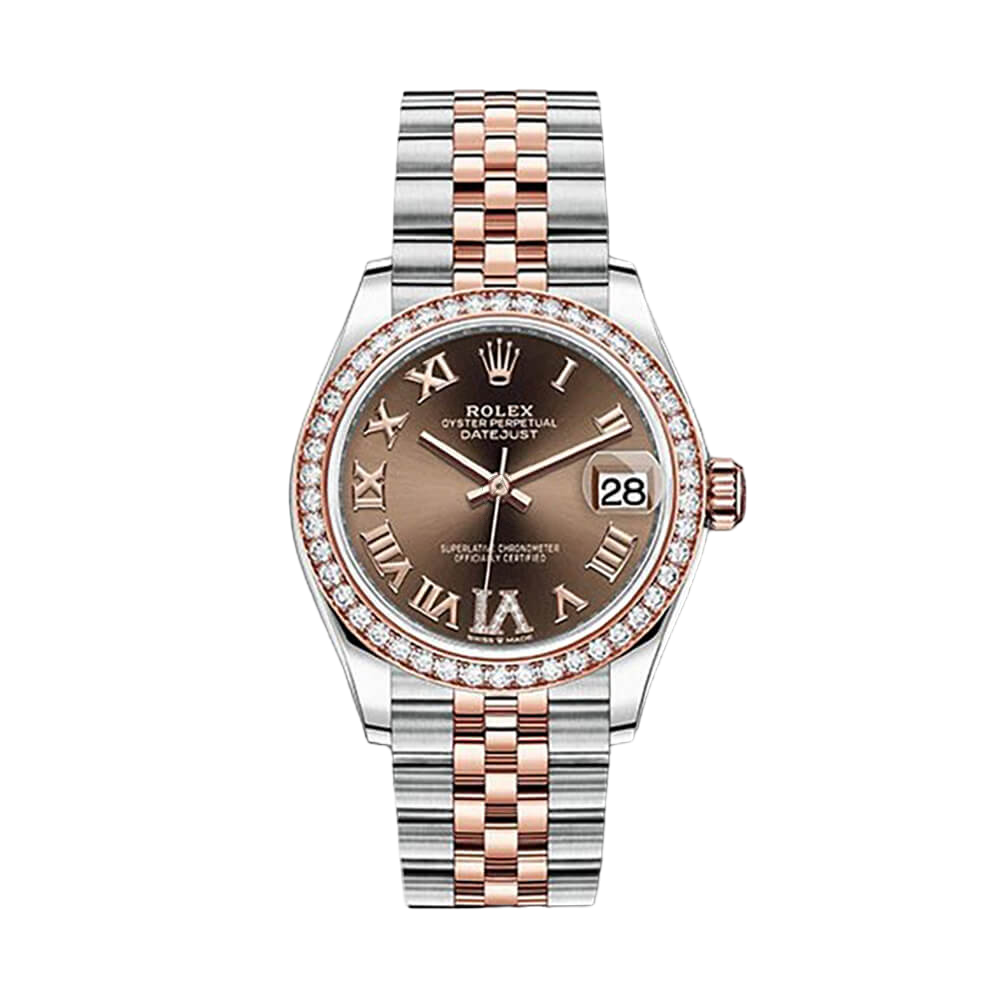 Shop Rolex Lady-Datejust 278381RBR, Jubilee, Steel & 18K Rose Gold, Diamond, 31 mm - Avi & Co. 1