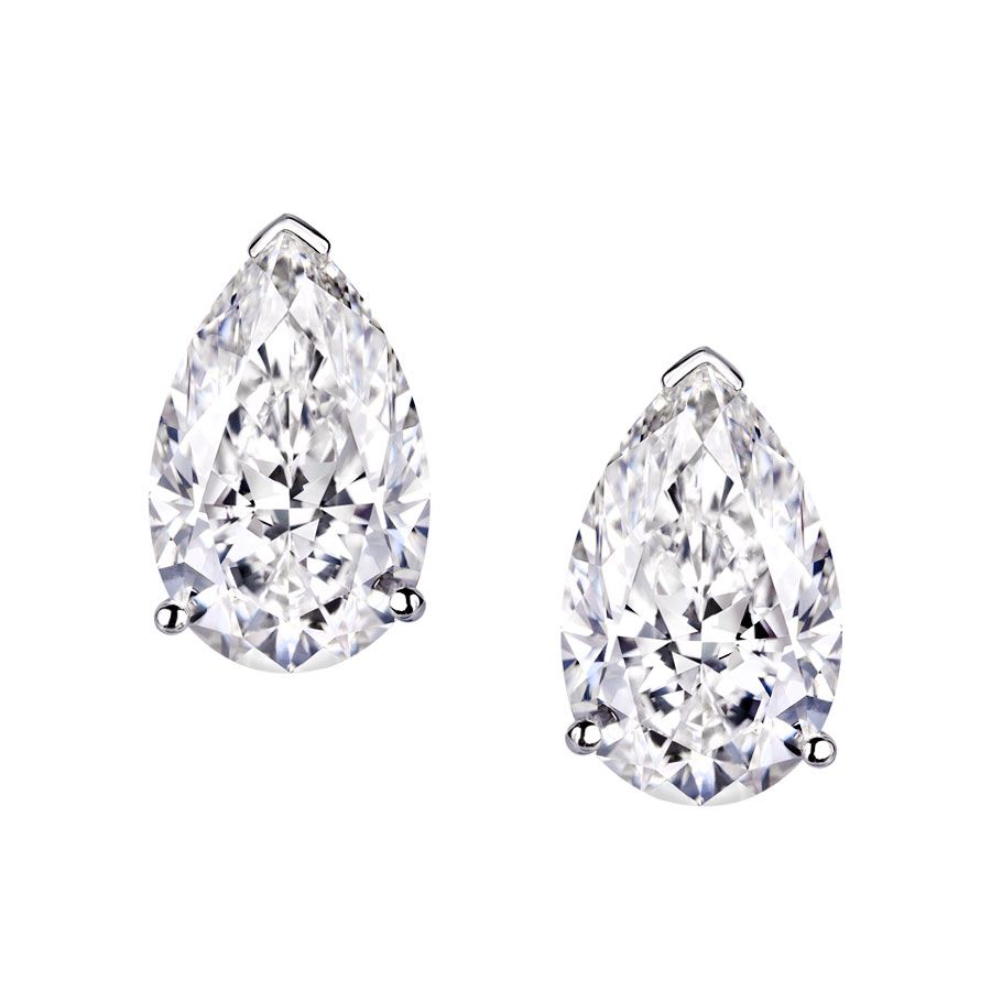 Avi & Co. Pear Stud Earrings 14K WG 3.1GR ND 6.02CT 2ST HPHT - Avi & Co. 1
