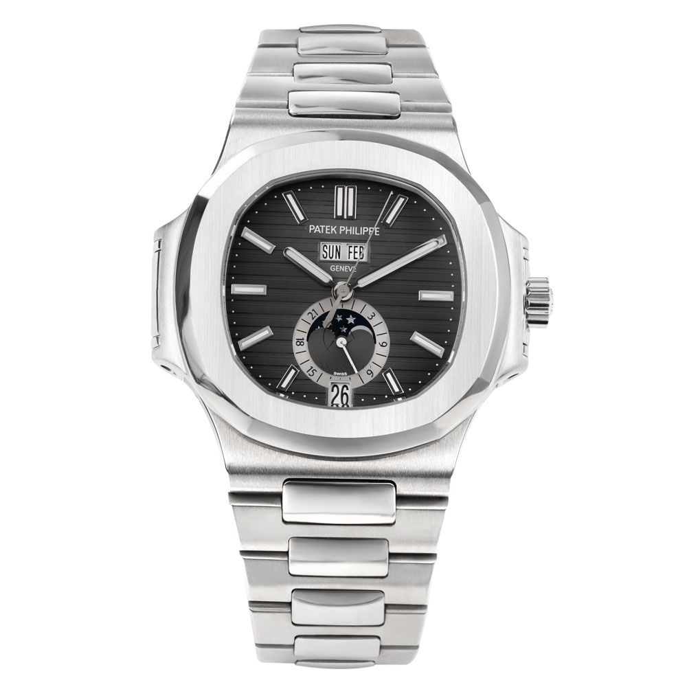Patek Philippe Nautilus 5726 1A Moonphase Steel Black Index Dial 40