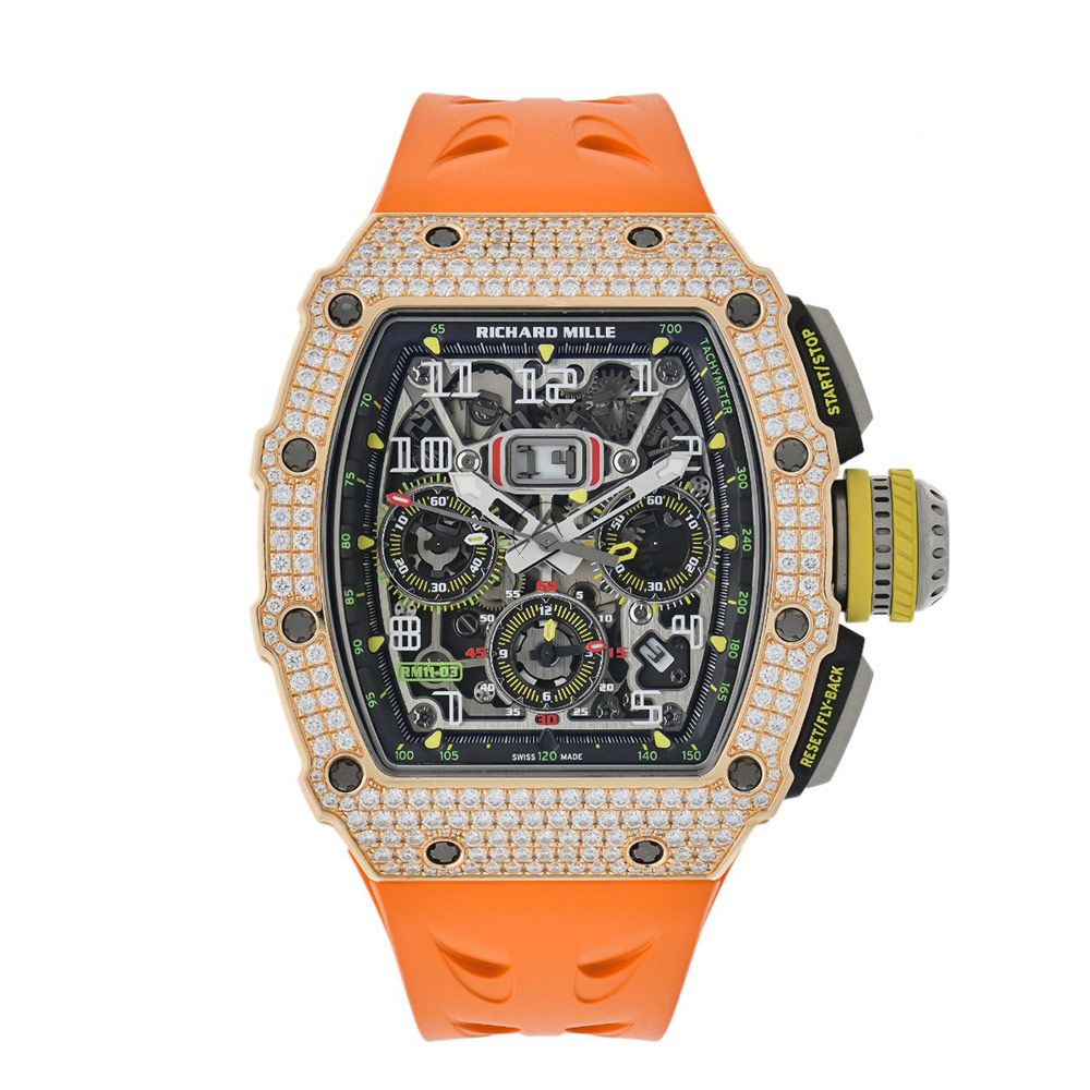 Richard Mille RM 11 03 Titanium 18K Rose Gold Diamond Bezel Skelet