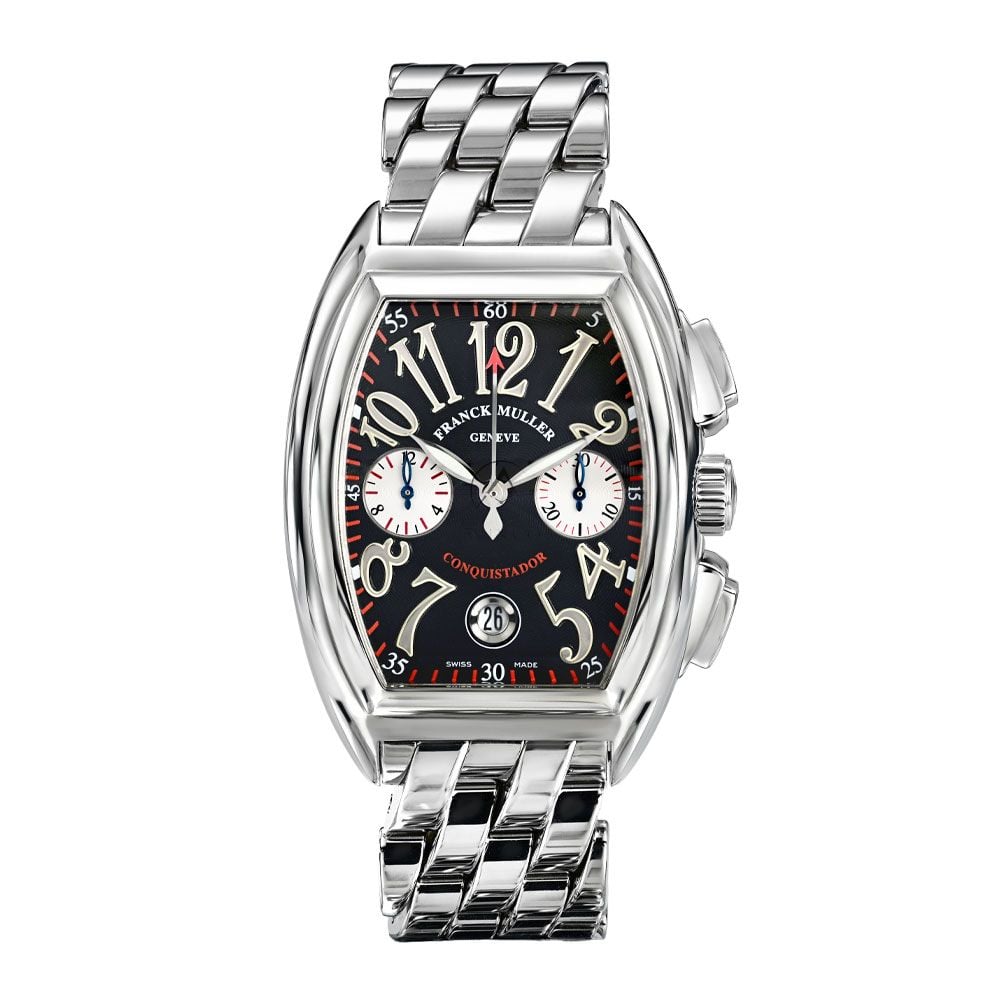 Franck Muller Conquistador 8002CC, Stainless Steel, Black Dial, 48