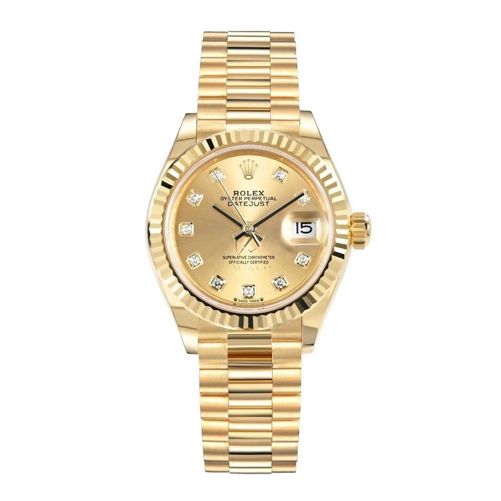 Rolex Datejust 28 279178, 18K Yellow Gold, Champagne Diamond Dial