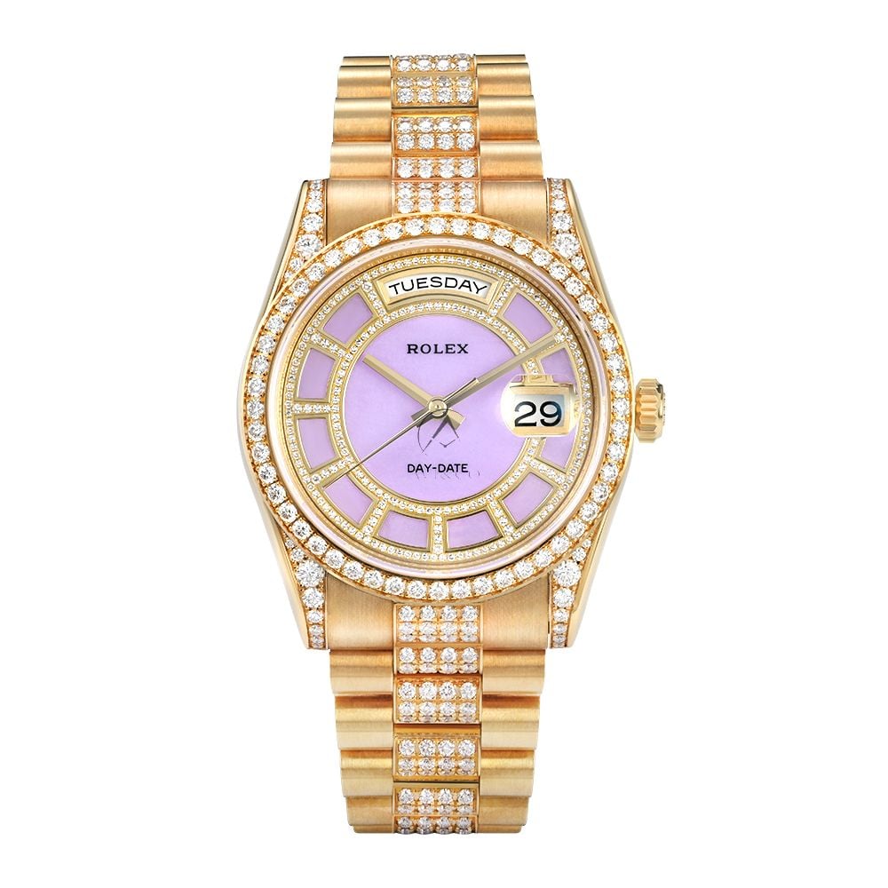 Rolex Day-Date 36 118388, 18K Yellow Gold, Lavender Jade Carousel