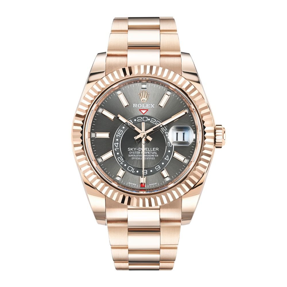 Rolex Sky-Dweller 326935, 18K Rose Gold, Rhodium Slate Index Dial