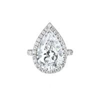 Avi & Co. Pear-Shaped & Round Cut Diamond Engagement Ring