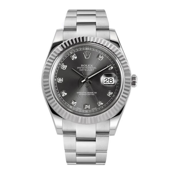 Rolex Datejust II 116334 Oyster Steel Rhodium Diamond Dial 41 mm