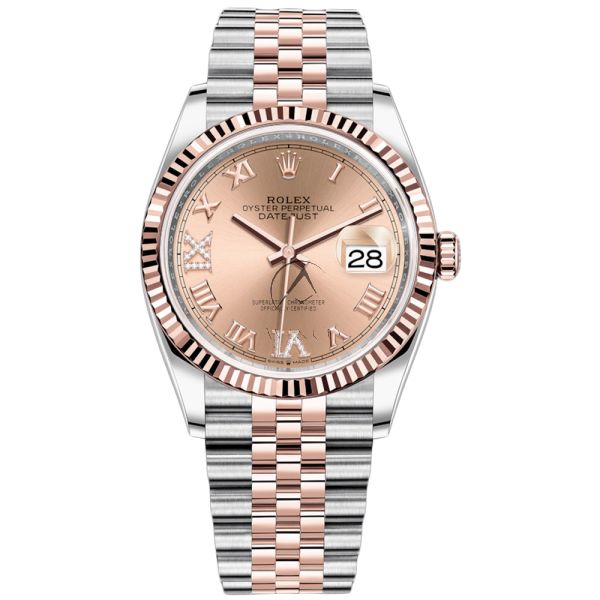 Rolex Datejust 36 126231 Jubilee Steel 18K Rose Gold Rose Roman Di