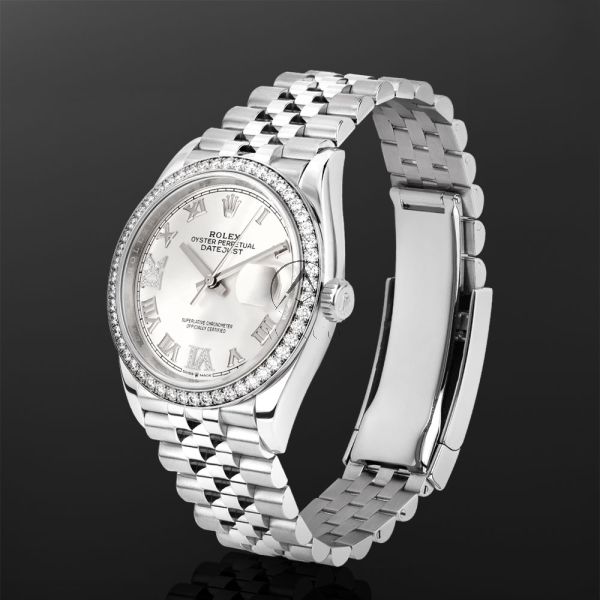 Rolex Datejust 36 126284RBR, Jubilee, Diamond Bezel, Silver Rolex Datejust 36 126284RBR, Jubilee, Diamond Bezel, Silver