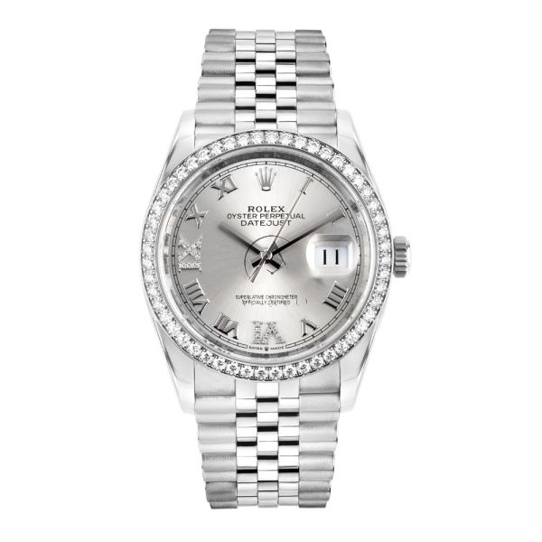 Rolex Datejust 36 126284RBR Jubilee Diamond Bezel Silver Diamond Ro