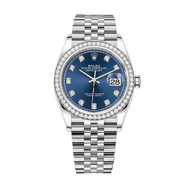 Shop Rolex Datejust 36 126284RBR Jubilee Diamond Bezel Blue Diamond Dial 36mm