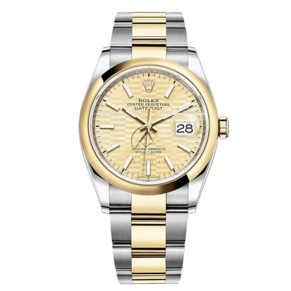 Rolex Datejust 41 126303 Oyster Steel 18K Yellow Gold Gold Motif Index Dial 41mm