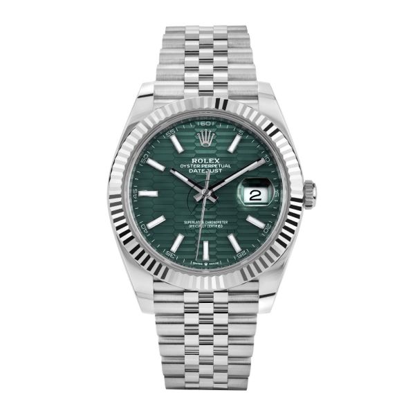 Shop Rolex Datejust 41 126334 Stainless Steel Mint Green Motif Dial 41 mm