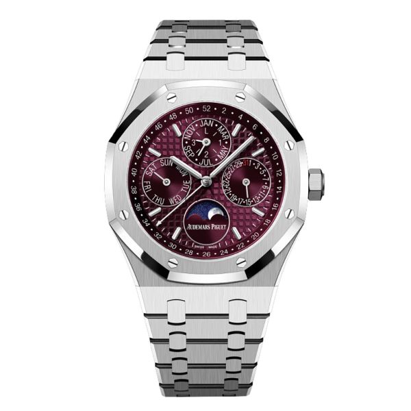 Audemars Piguet Royal Oak 26574BC Perpetual Calendar 18K White Gold Burgundy Dial 41 mm