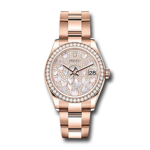 Rolex Lady Datejust 278285RBR Oyster 18K Rose Gold Diamond Bezel D