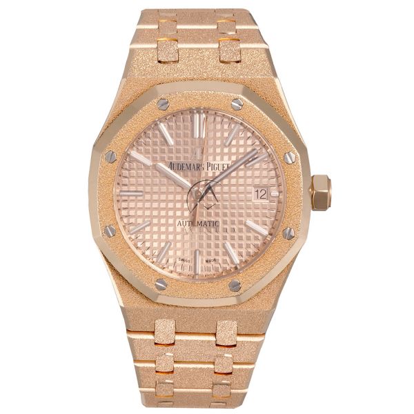 Audemars Piguet Royal Oak 15454OR 18K Rose Gold Frosted Pink Dial