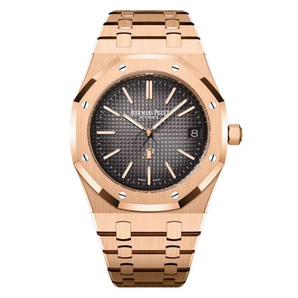 Audemars Piguet Royal Oak Blue 15202OR.OO.1240OR.01 Rose Gold Watch Used Mens