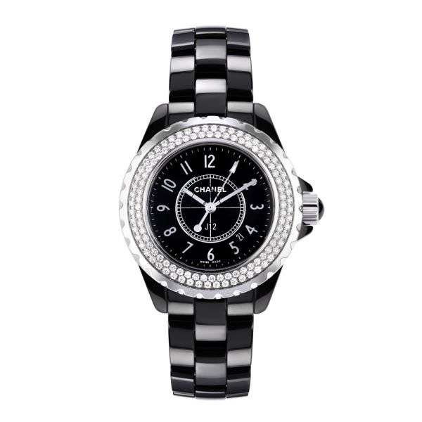 大人 可愛い 服  H0949, J12 Chanel Black Dial Black Bezel, Diamond Ceramic, J12
