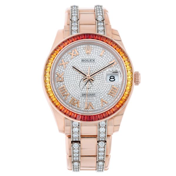 Rolex pearlmaster 18kt everose gold women's automatic watch clearance