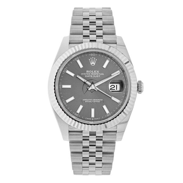 Rolex datejust 41mm stainless steel 126334 dark rhodium index jubilee sales