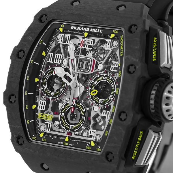 Richard Mille RM11 03 Black Carbon TPT Flyback Chronograph Watch RM11