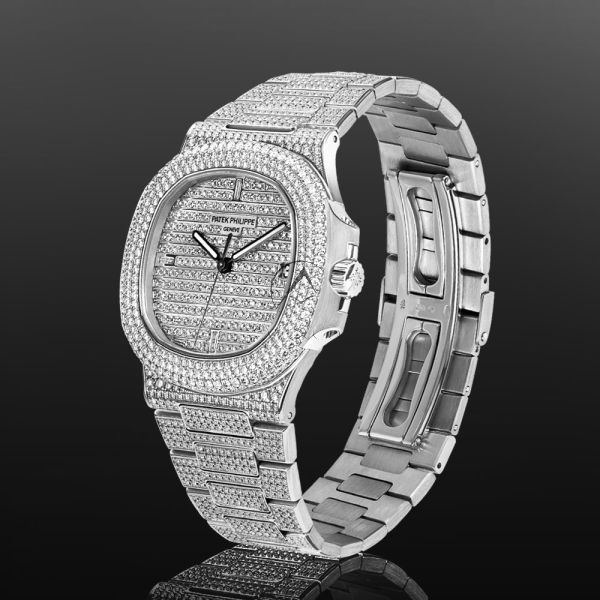 Shop Patek Philippe Nautilus 5719 1G 001 18K White Gold Diamond Set Diam