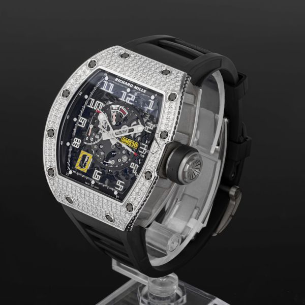 Richard Mille RM 030 18K White Gold Diamond Bezel Skeleton Dial 50 m