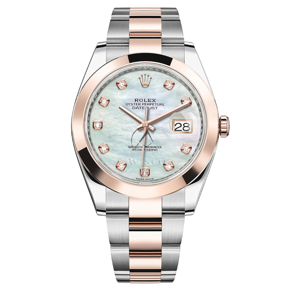 Rolex Datejust 126301 Oyster Steel 18K Rose Gold MOP Diamond Dial 41mm