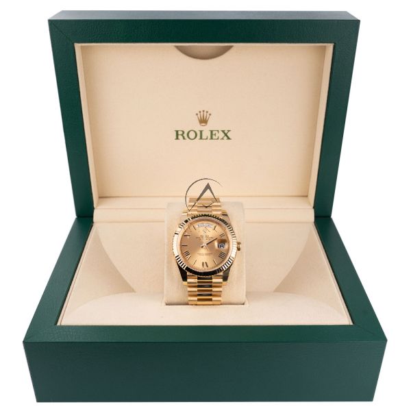 Rolex 228238 Day Date 40 Champagne Roman 18K Yellow Gold WatchGuyNYC Champagne None