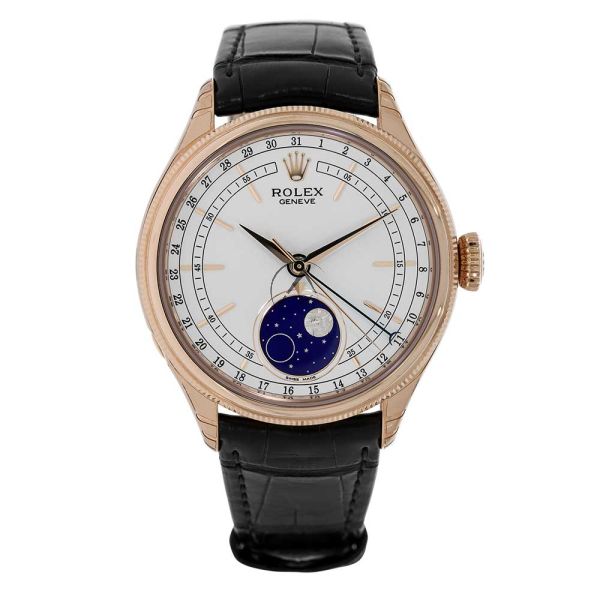 Rolex Cellini 50535 Moonphase 18K Rose Gold White Dial 39 mm