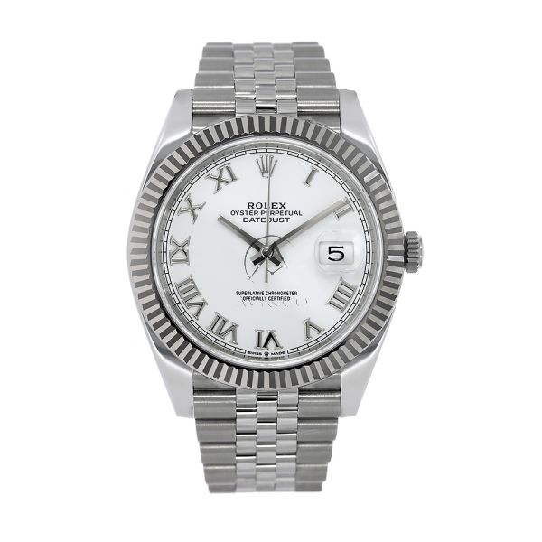 Rolex datejust white roman shop