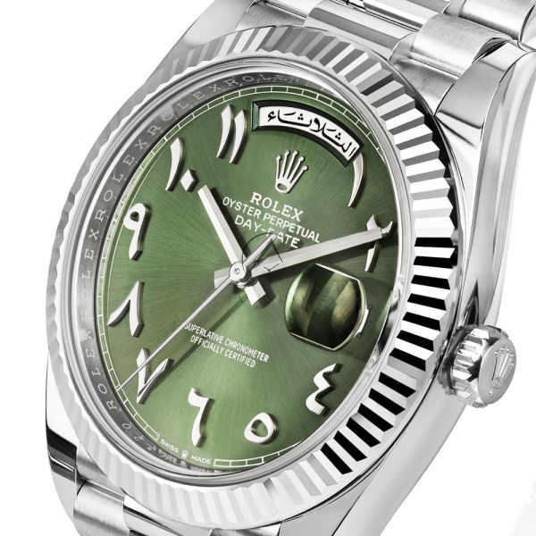 Rolex Day Date 40 228236 President Platinum Green Arabic Language D