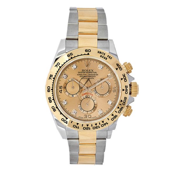 Rolex Daytona 116503 18K Yellow Gold Steel Champagne Diamond Dial