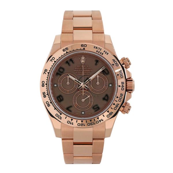 Rolex Daytona 116505 Oyster 18K Rose Gold Chocolate Arabic Dial 40