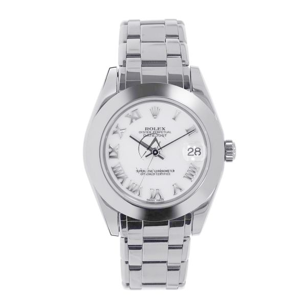 Rolex Datejust Pearlmaster 81209 18K White Gold White Roman Dial 34