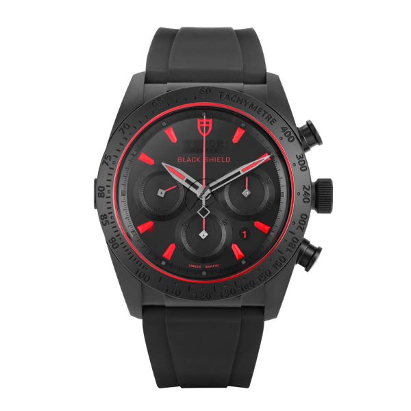 Shop Tudor Fastrider Black Shield 42000CR Black Red Dial 44 mm