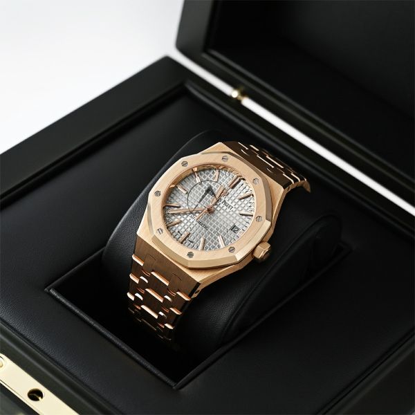 Audemars Piguet Royal Oak 15450OR, 18K Rose Gold, Nickel Grey
