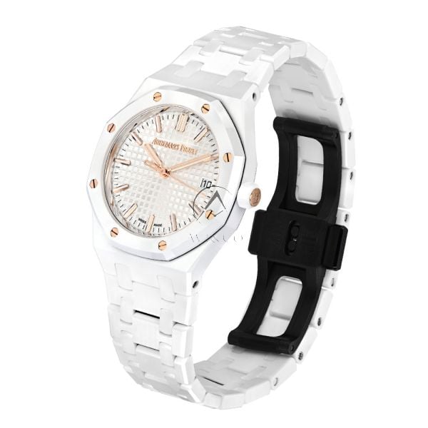Audemars Piguet Royal Oak 77350CB, White Ceramic, Silver Dial