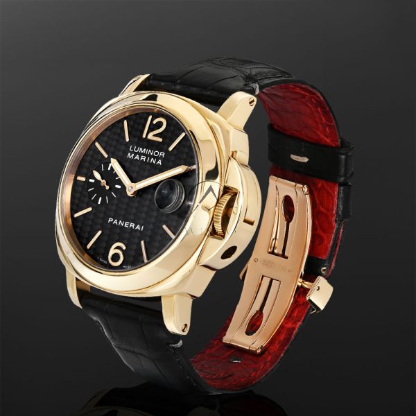 Panerai Luminor Marina PAM00140, 18K Yellow Gold, Marina, Black