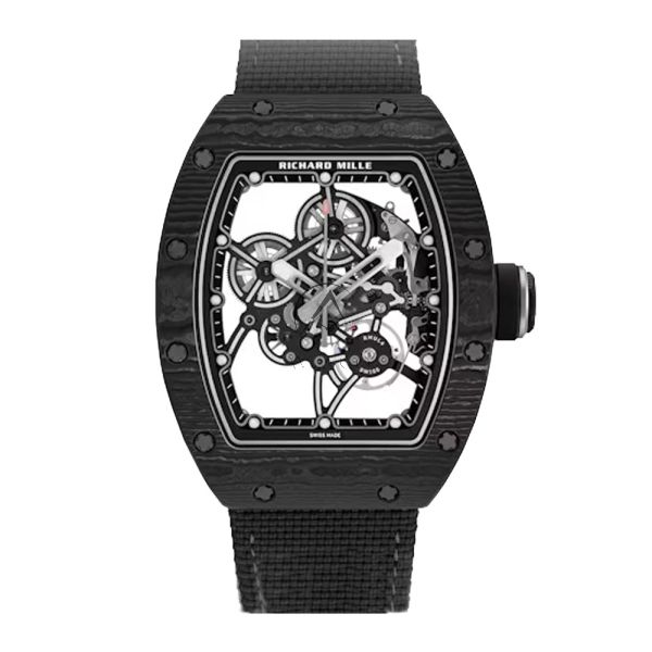 Richard Mille RM 55-01 Black Carbon TPT, Skeleton Dial, 38 mm