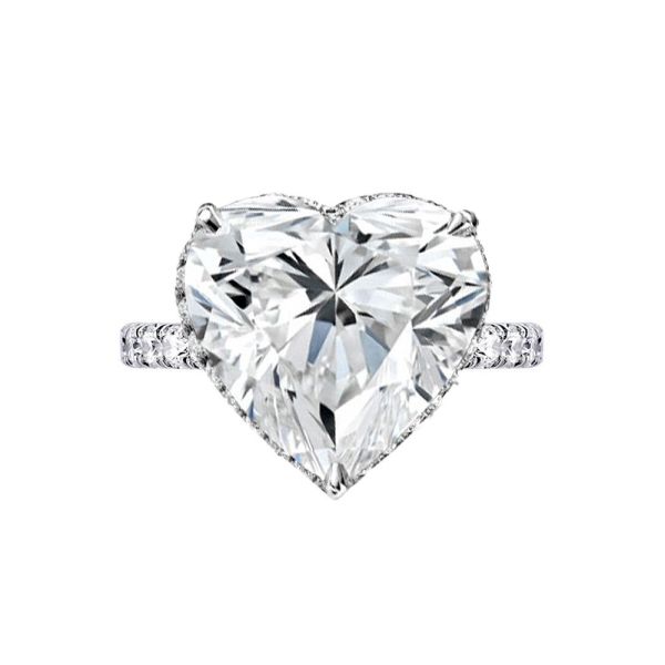 Avi & Co. Platinum Heart & Round Cut Diamond Engagement Ring, C-11.30 CT, S-1.20 CT - Avi & Co. 1