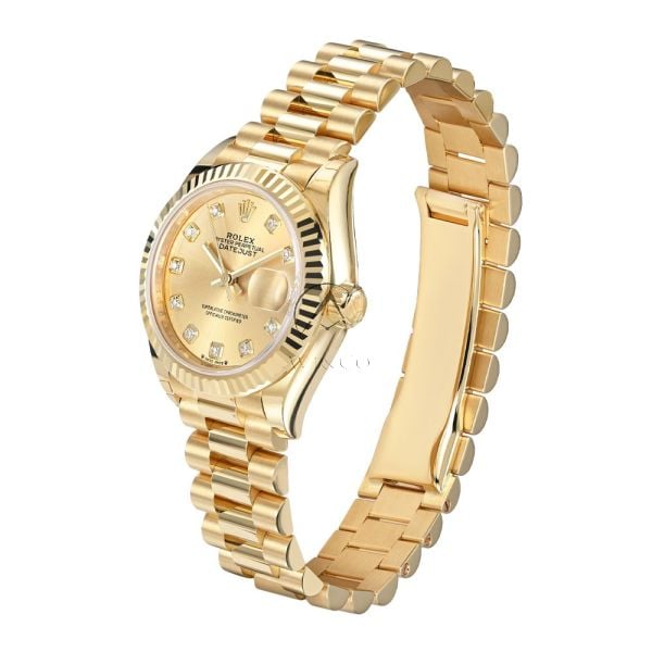 Rolex Datejust 28 279178, 18K Yellow Gold, Champagne Diamond Dial