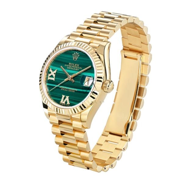 Rolex Datejust 31 278278, 18K Yellow Gold, Malachite Roman Dial