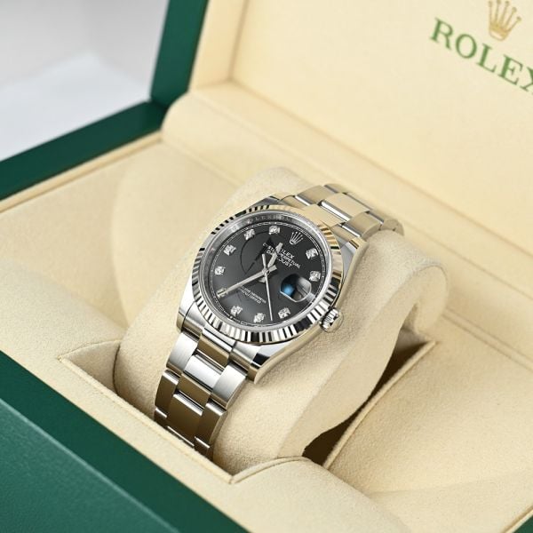 Rolex Datejust 36 126234, Stainless Steel, Black Diamond Dial