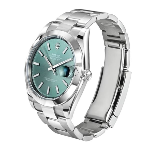 126300, Stainless Steel, Green Index Dial, Oyster Bracelet, 41 mm