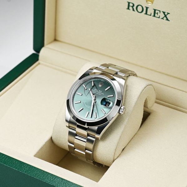 126300, Stainless Steel, Green Index Dial, Oyster Bracelet, 41 mm