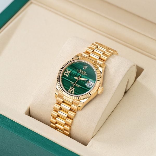 Rolex Datejust 31 278278, 18K Yellow Gold, Malachite Roman Dial